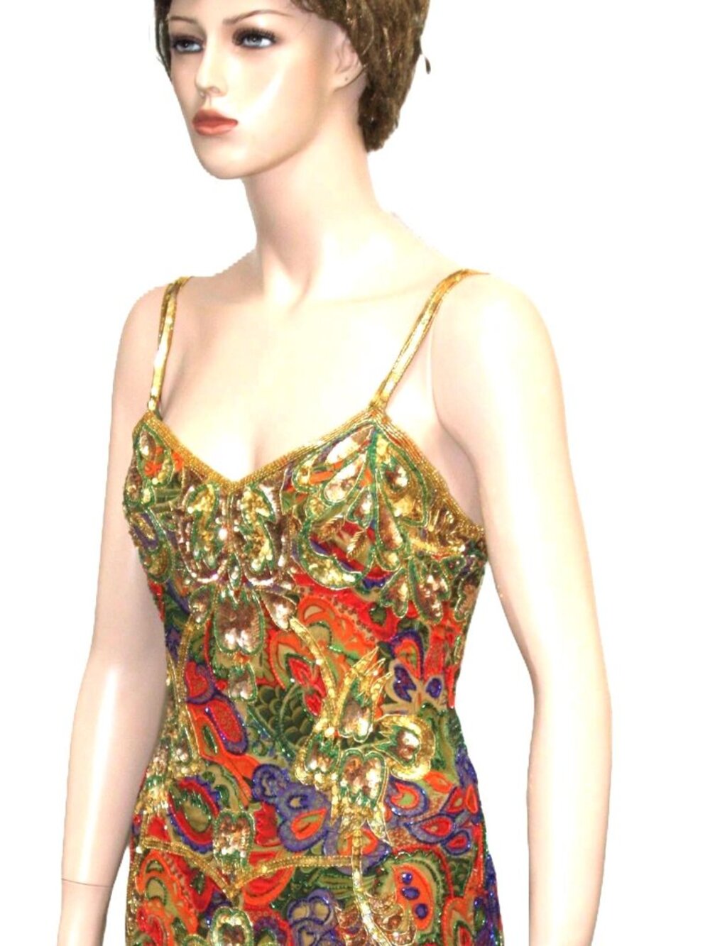 JASDEE Vintage Dress Hand Work Bead & Sequins On Silk Style 5034L